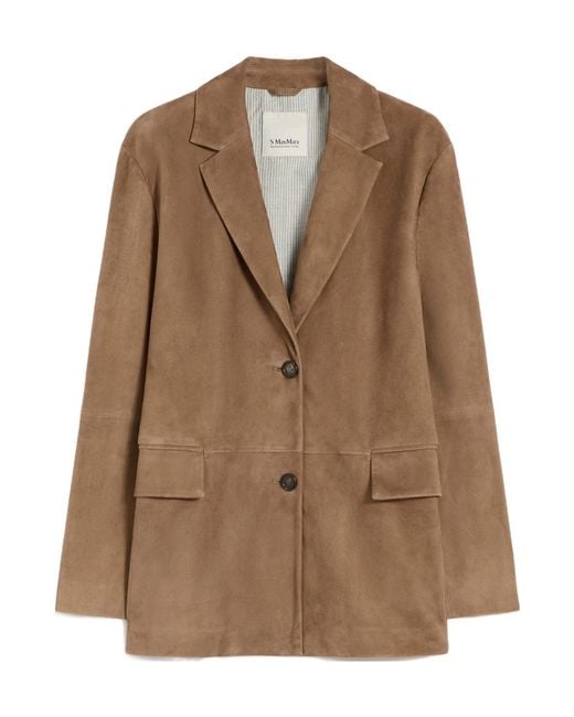 Max Mara Brown 'S Smmanfora Single Breasted Jacket