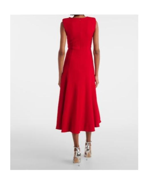 Roland Mouret Red Wool Crêpe Midi Dress