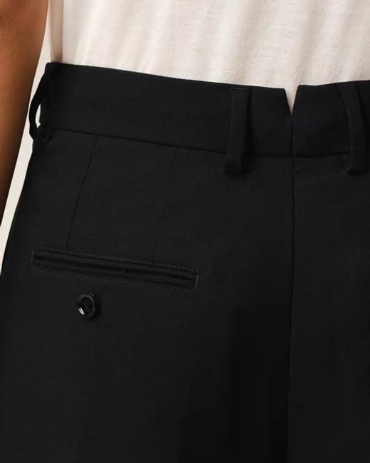 AMI Black Low Waist Wide Bermuda Shorts