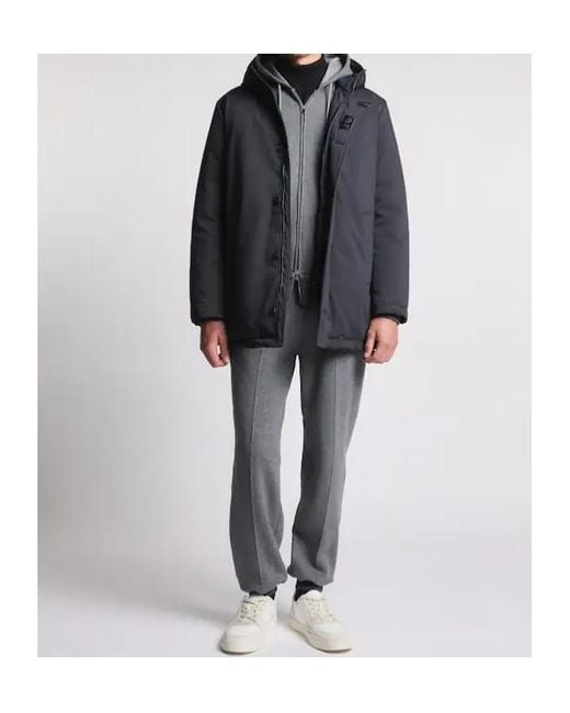 Fay Blue Hooded Caban Jacket for men