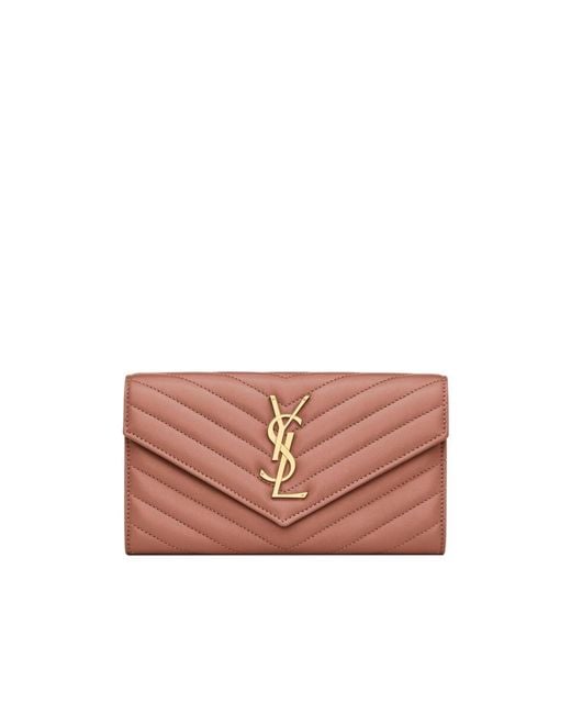 Saint Laurent Pink Cassandre Large Wallet
