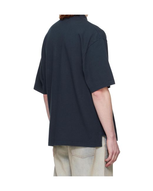 Maison Kitsuné Blue Maison Kitsuné Bold Fox Head Patch Oversized Polo Shirt for men