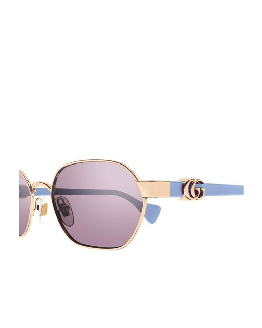 Gucci White Eyewear Geometric Frame Sunglasses