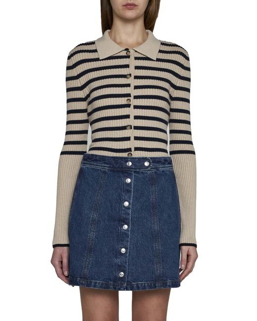 A.P.C. Blue A-Line Denim Miniskirt