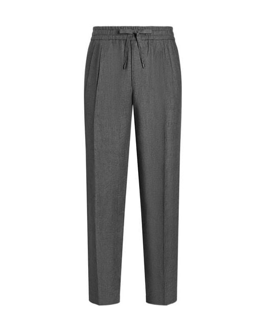 Dolce & Gabbana Gray Linen Tailored Joggers for men
