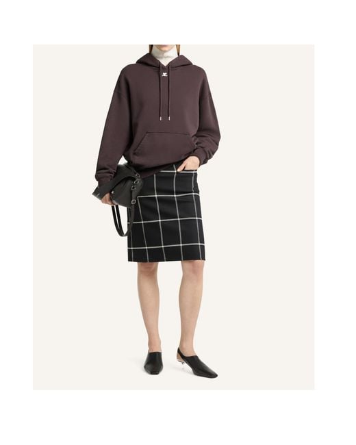 Courreges Brown Logo-Patch Cotton Hoodie