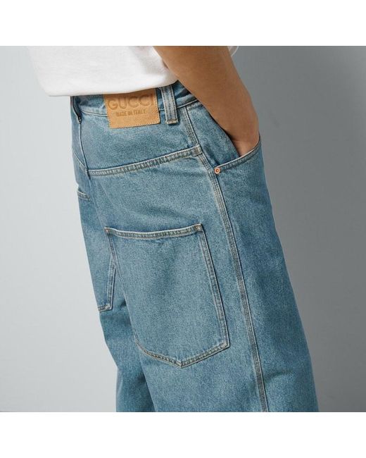Gucci Blue Straight-Leg Jeans for men