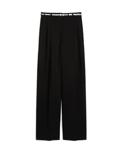 Max Mara Black Studio Corvino Flowing Cady Trousers