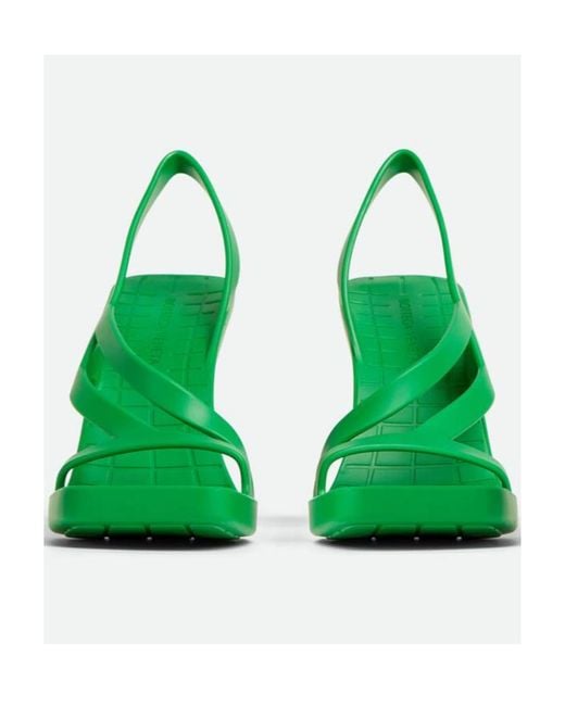 Bottega Veneta Green Jimbo Slingback Heeled Sandals