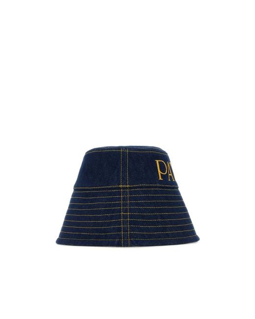 Patou Blue Embroidered Bucket Hat