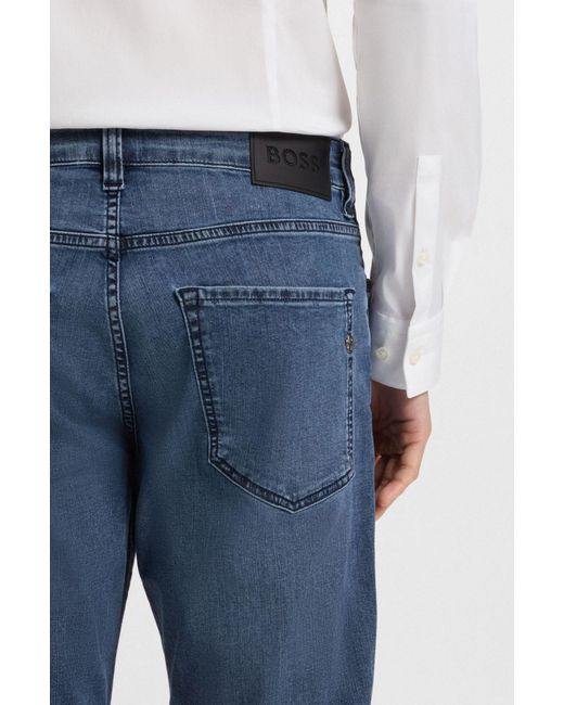 Boss Blue Straight-Leg Jeans for men