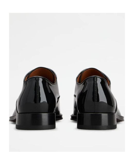 Tod's Black Patent-Leather Oxford Shoes for men