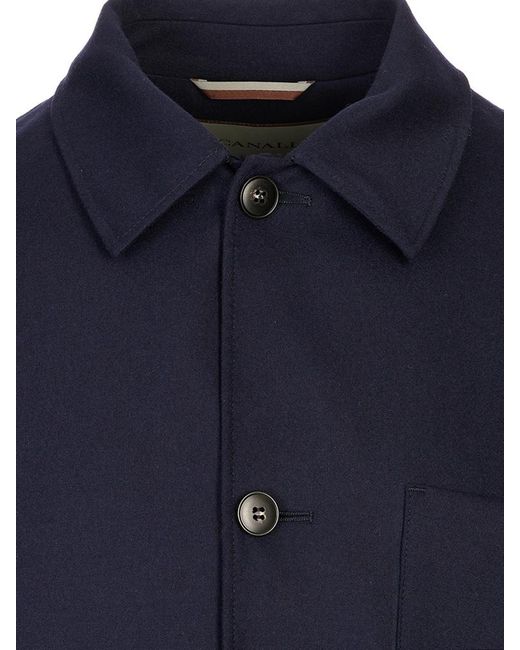 Canali Blue Long-Sleeve Jacket for men
