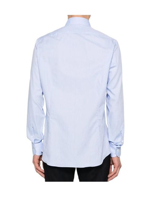 Mazzarelli Blue Long Sleeve Shirt for men