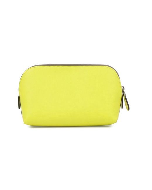 Bally Yellow Wrap Zipper Wallet