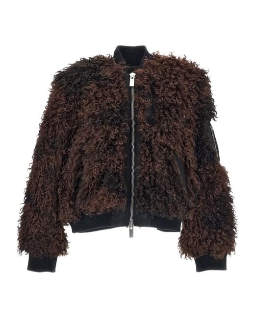 Sacai Black Zip-Up Bomber Jacket