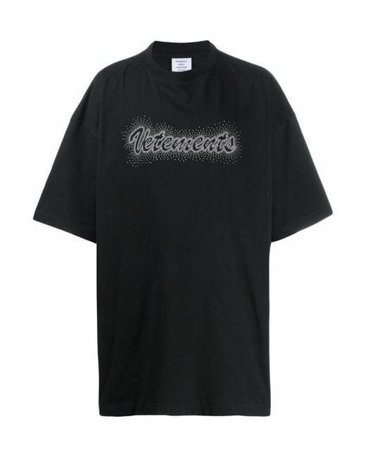 Vetements Black Bling Bling Logo Printed T-Shirt for men