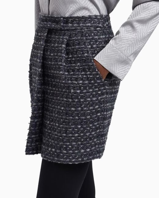 Emporio Armani Blue Tweed Mini Skirt