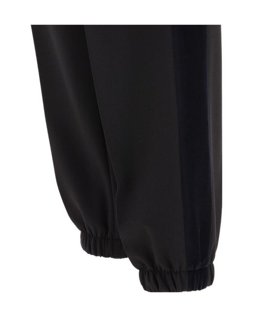 Prada Black Pressed-Crease Velvet Tailored Trousers for men