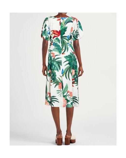 Farm Rio Green Short-Sleeved Dress