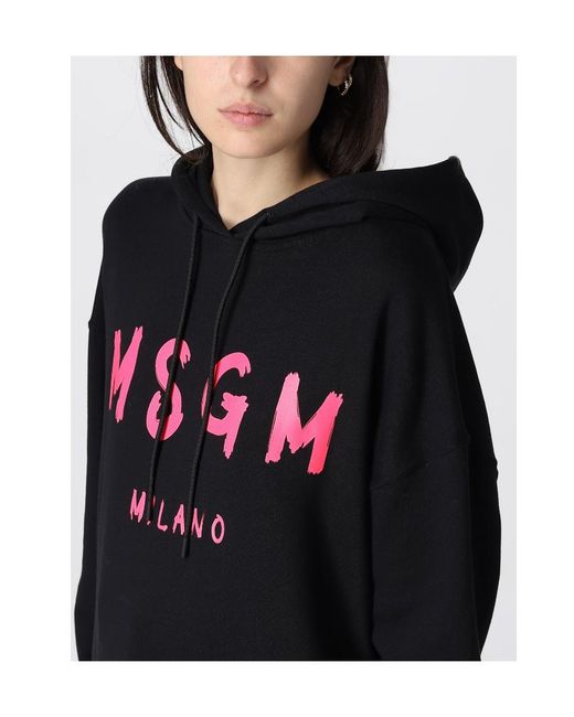 MSGM Black Logo-Print Sweatshirt