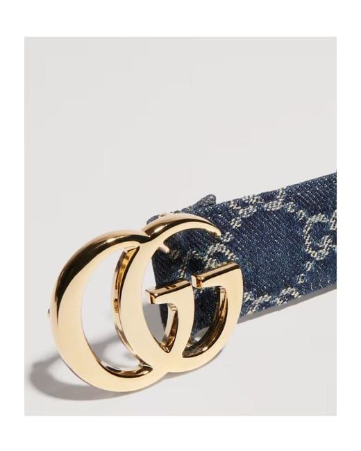 Gucci Blue Gg Marmont Belt