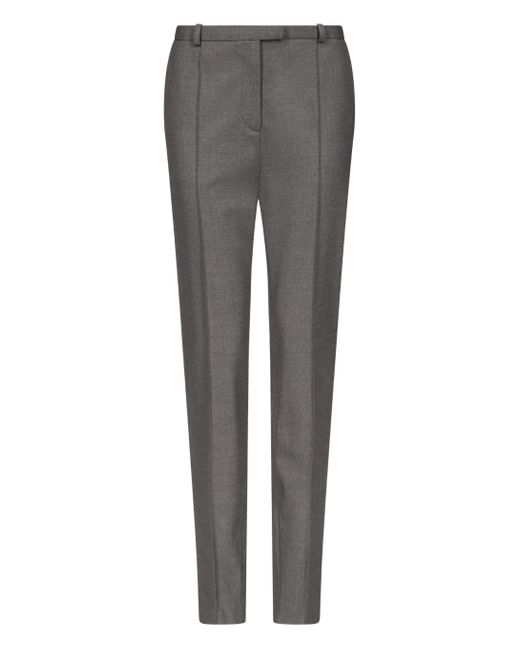 Loulou de Saison Gray Malka Pleat-Front Fitted Trousers