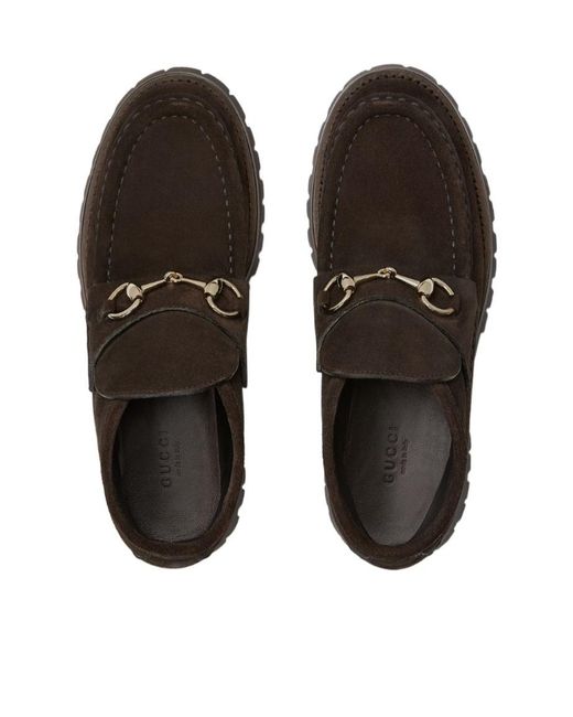 Gucci Brown Horsebit Ankle Boots