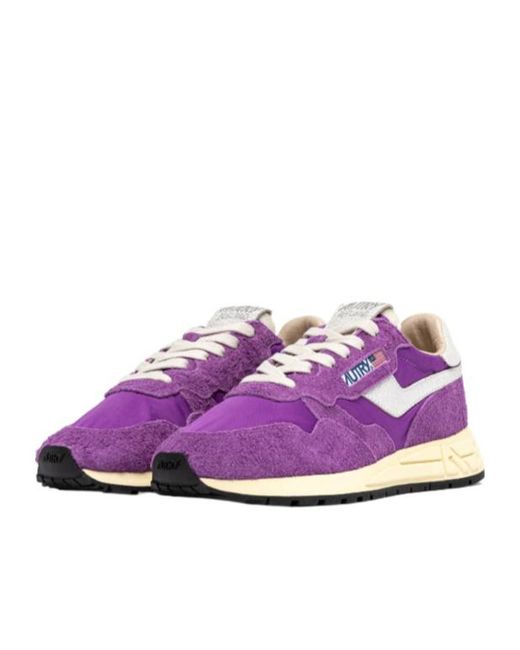 Autry Purple Textured Low Top Sneakers