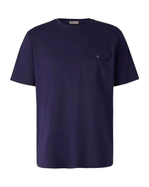 Herno Blue Logo Detailed Crewneck T-Shirt for men