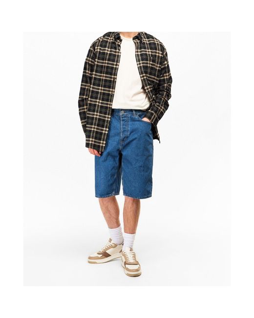 Boss Blue Five-Pocket Denim Shorts for men