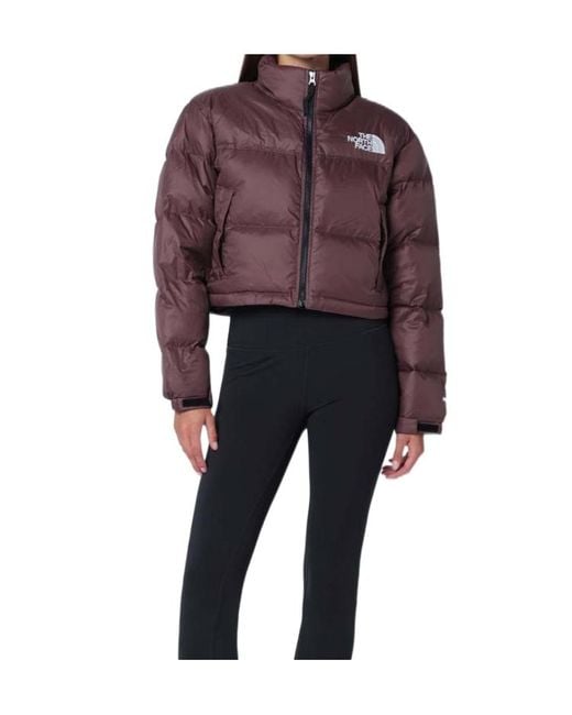 The North Face Blue Nuptse Cropped Padded Jacket