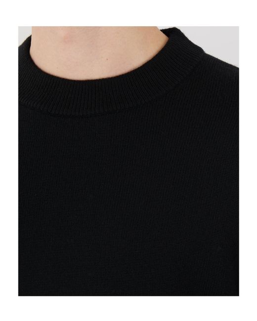 sunflower Black Crew Neck Wool Knit Sweater for men