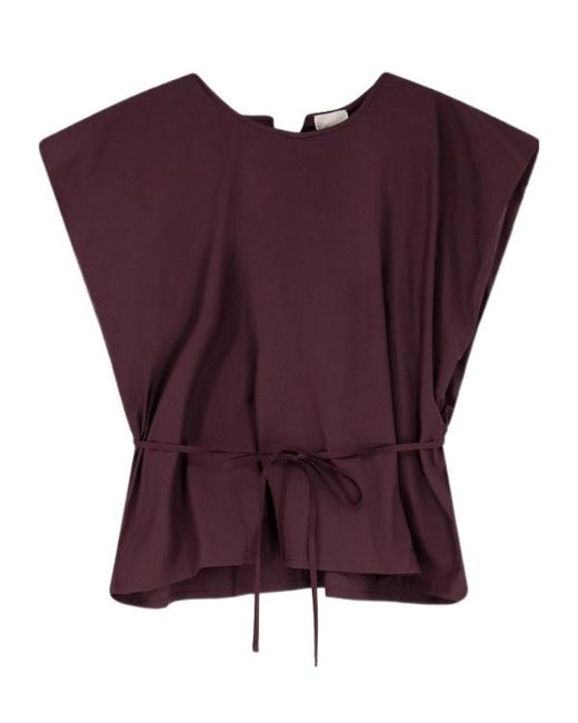 Alysi Purple Waist Tie T-Shirt