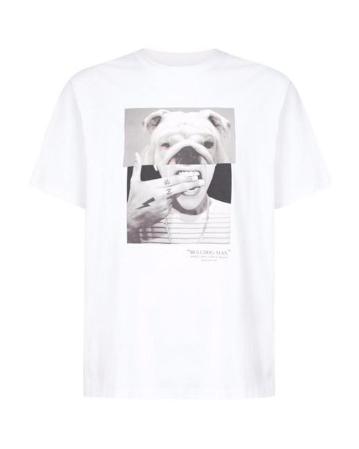 Neil Barrett White Printed T-Shirt With Round Neck for men
