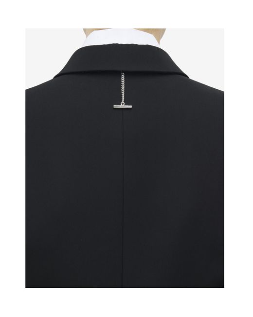 Alexander McQueen Black Wool-Blend Double-Breasted Blazer
