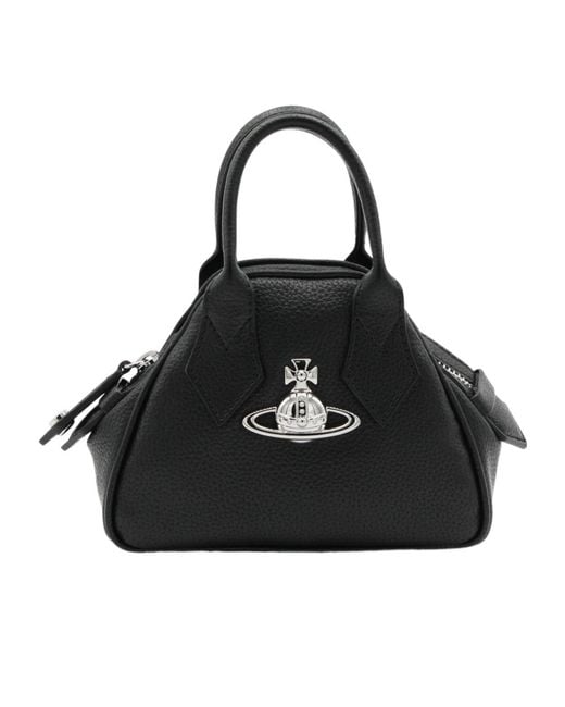 Vivienne Westwood Black Logo Plaque Tote Bag