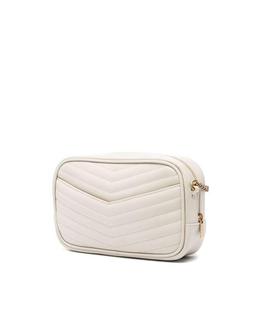 Saint Laurent Natural Lou Logo Plaque Mini Shoulder Bag