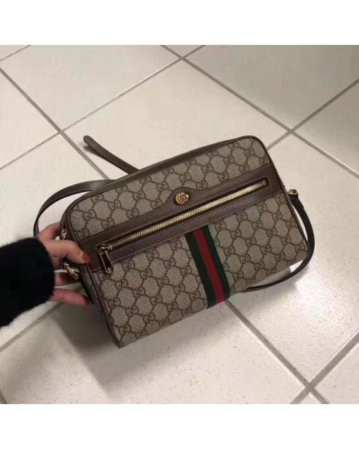 Gucci Brown Ophidia Series Small Backpacks for men