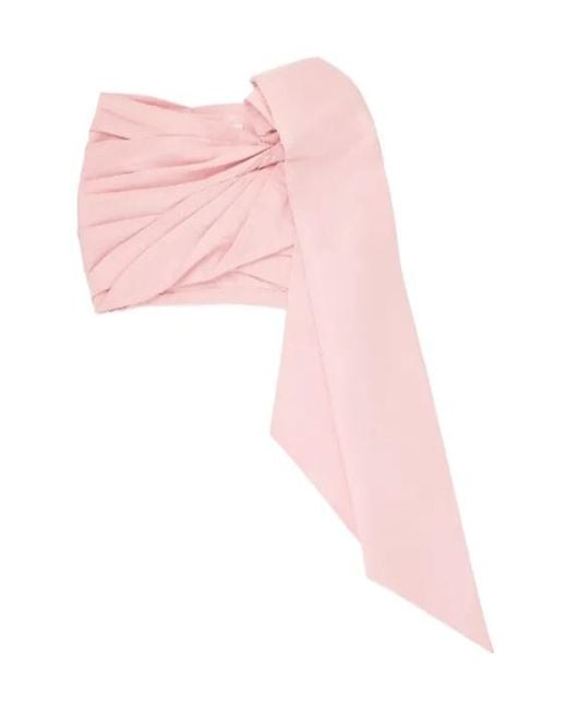 Area Pink Taffeta Knot Mini Skirt