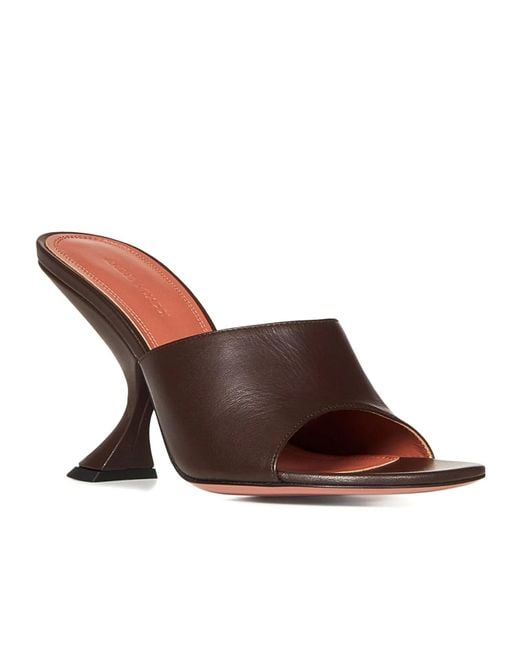 AMINA MUADDI Brown Open-Toe High-Heeled Sandals