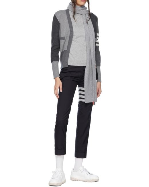 Thom Browne Gray Logo Patch Crewneck T-Shirt