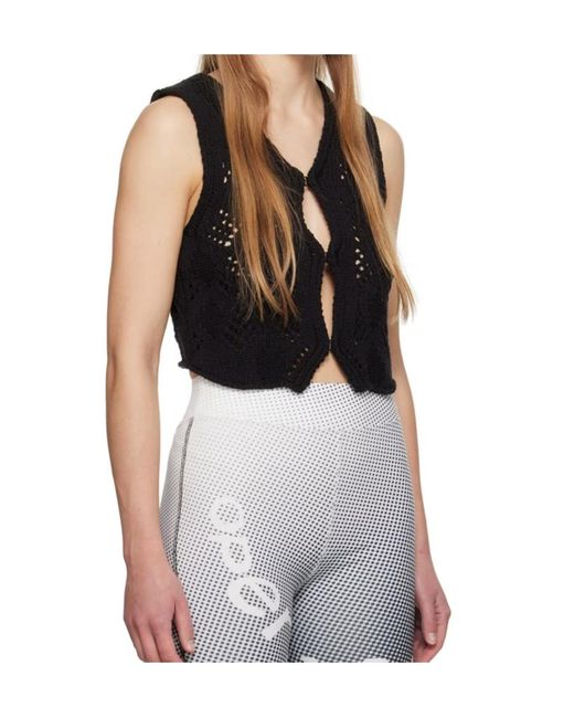 OPEN YY Black Argyle Vest