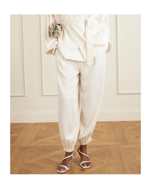 Frankie Shop White Elastic Waist Casual Pants