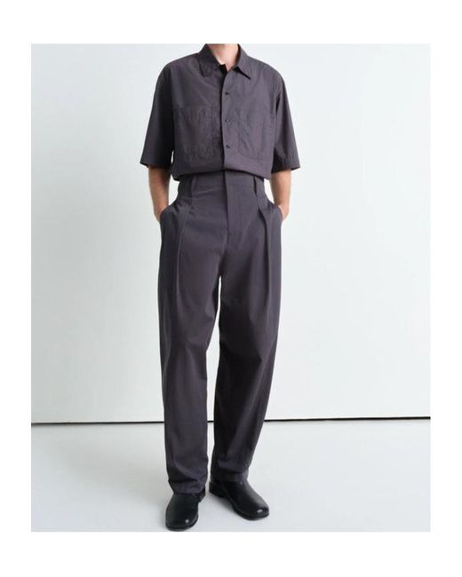 Lemaire Blue Pleated Wide Leg Chino Pants for men