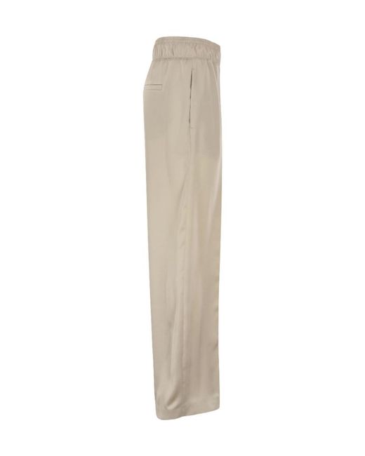 Brunello Cucinelli Natural Wide-Leg Trousers