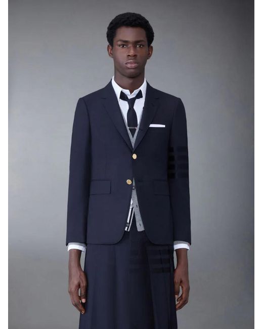 Thom Browne Blue 4-Bar Button-Up Sport Jacket for men