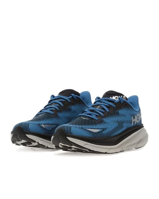 Hoka One One Blue Clifton 9 Gtx Lace-Up Sneakers for men