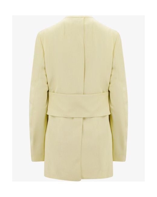 Jil Sander Metallic V-Neck Single-Breasted Tailored Blazer