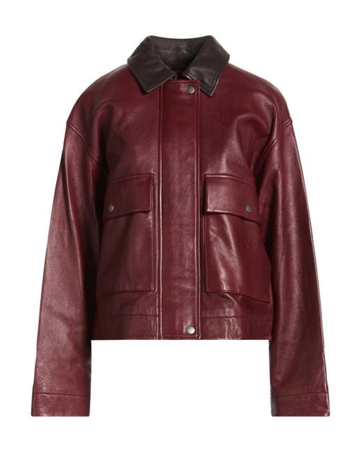 Rag & Bone Red Color-Blocked Leather Jacket